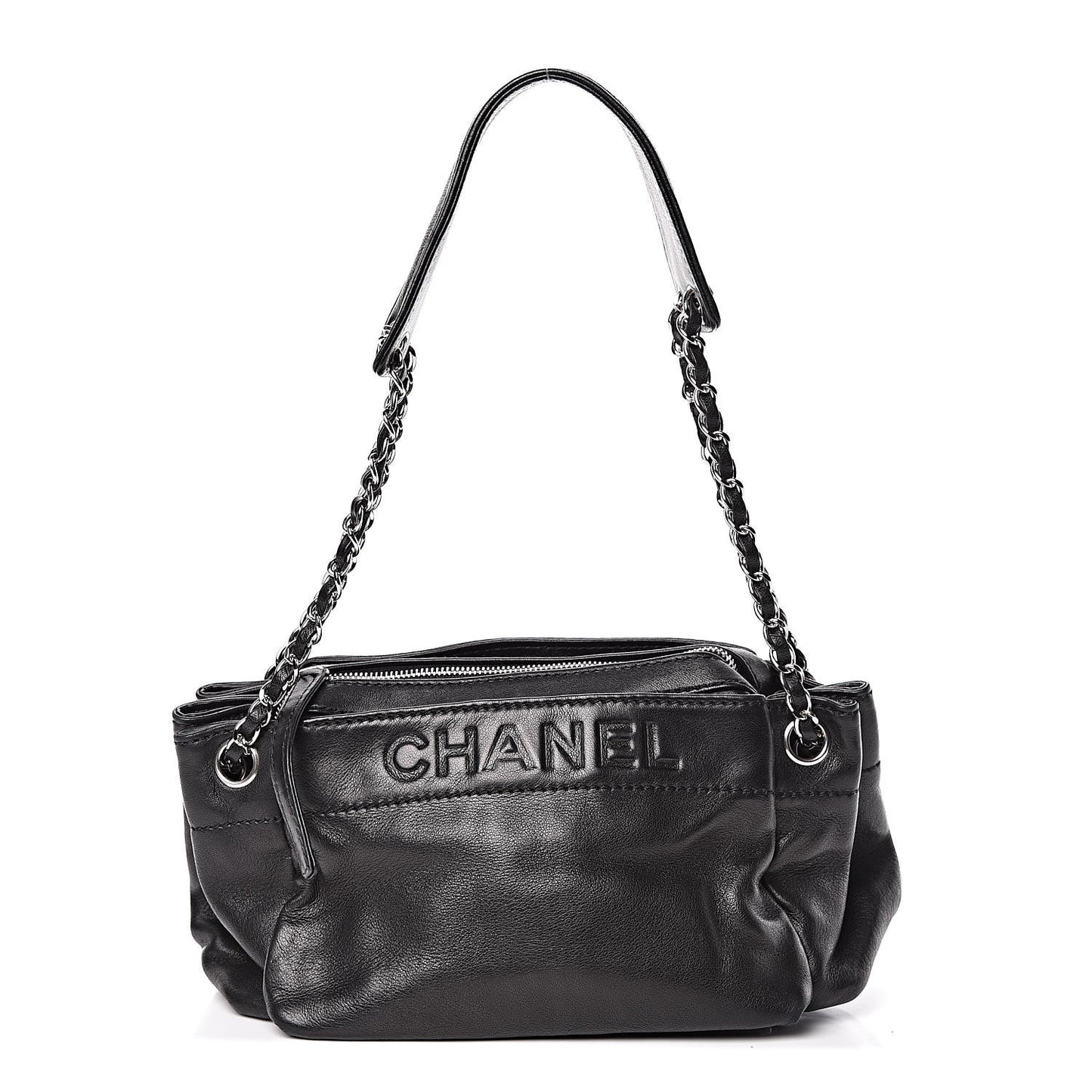 Lambskin Lax Accordion Hobo Black