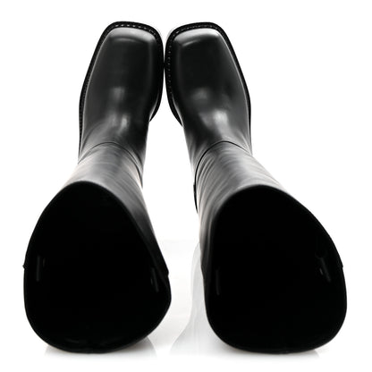 Prada Vitello Lux From The Runway Tall Boots 38 Black 2 of 9