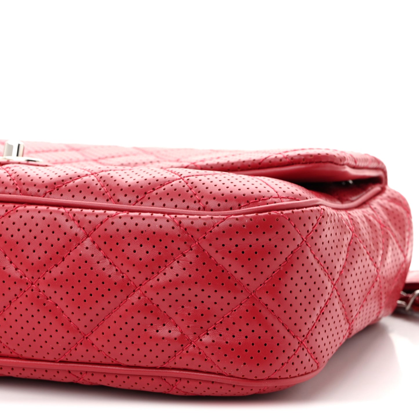 Lambskin Perforated Jumbo Punch Flap Dark Pink