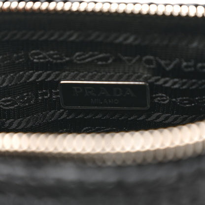 Prada Yarn Raffia Effect Crochet Triangle Shoulder Bag Black 6 of 12