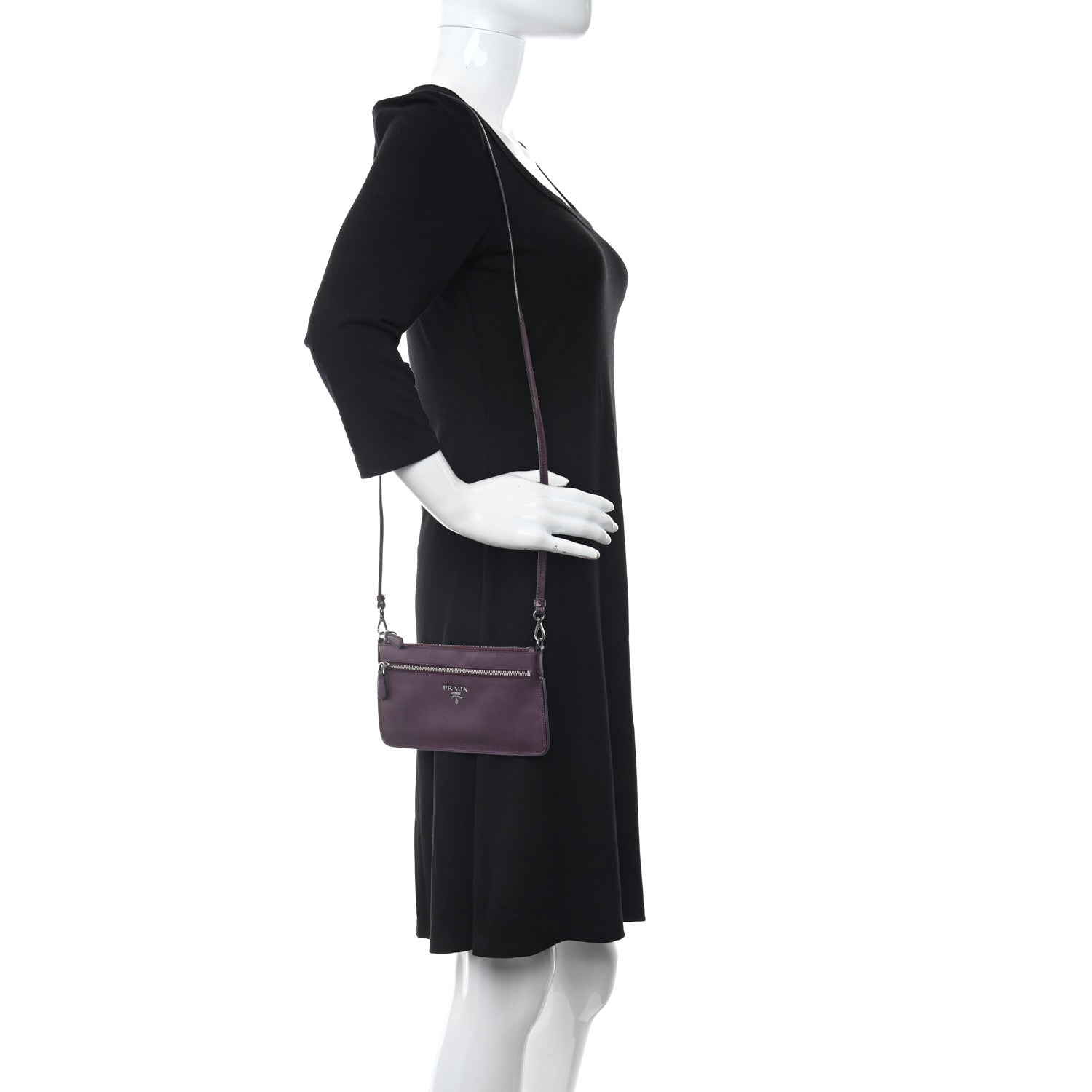 Prada Metallic Saffiano Lux Crossbody Bag Mirtillo 2 of 13