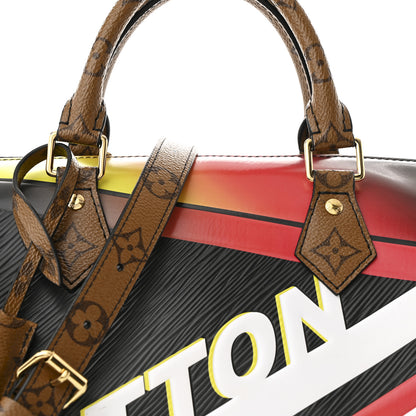 Louis Vuitton Epi Reverse Monogram Damier Race Speedy Bandouliere 30 Black Yellow 7 of 9