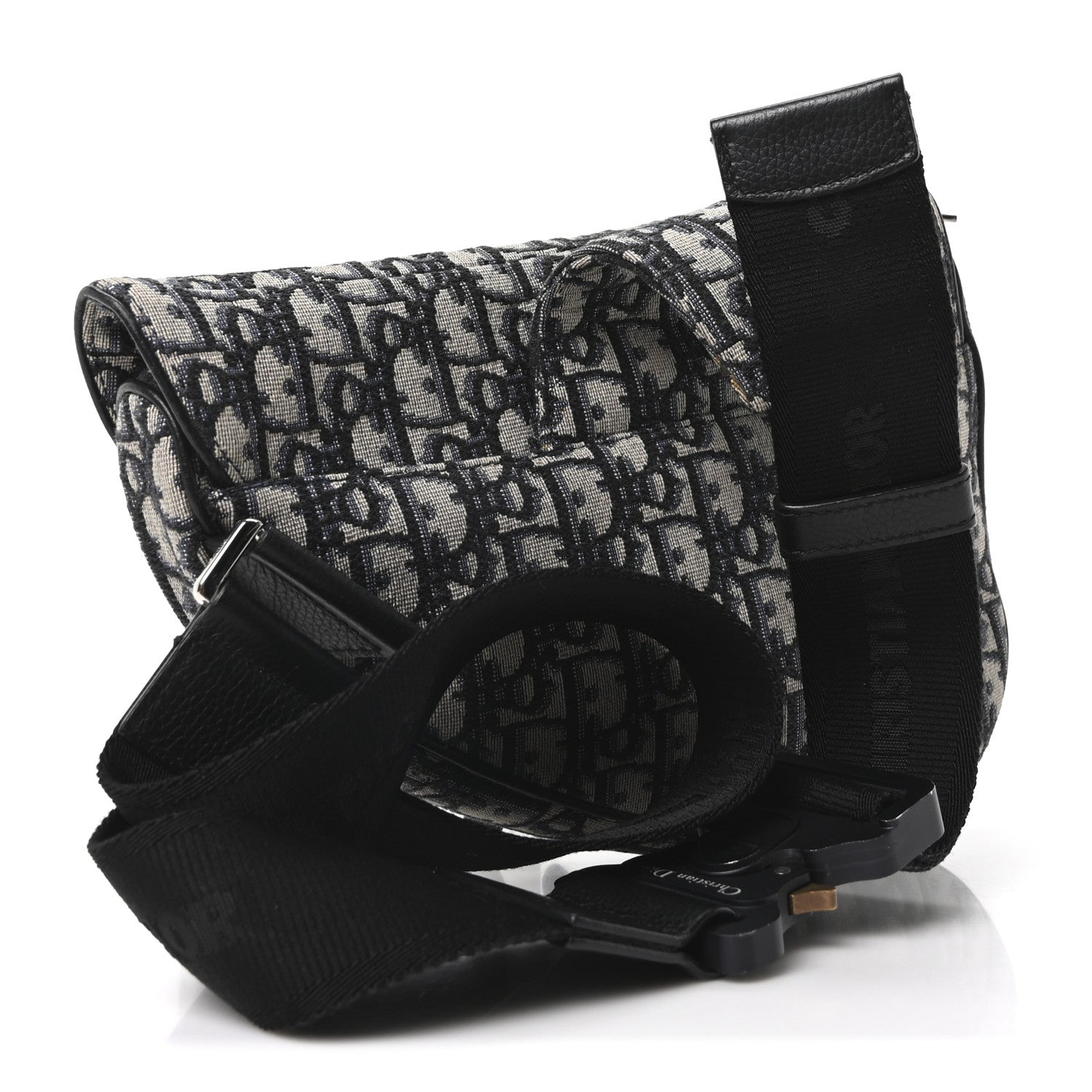 Christian Dior Oblique Mens Saddle Bag Blue 3 of 10