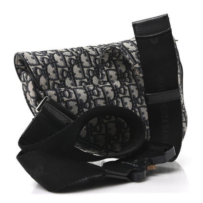 Christian Dior Oblique Mens Saddle Bag Blue 3 of 10