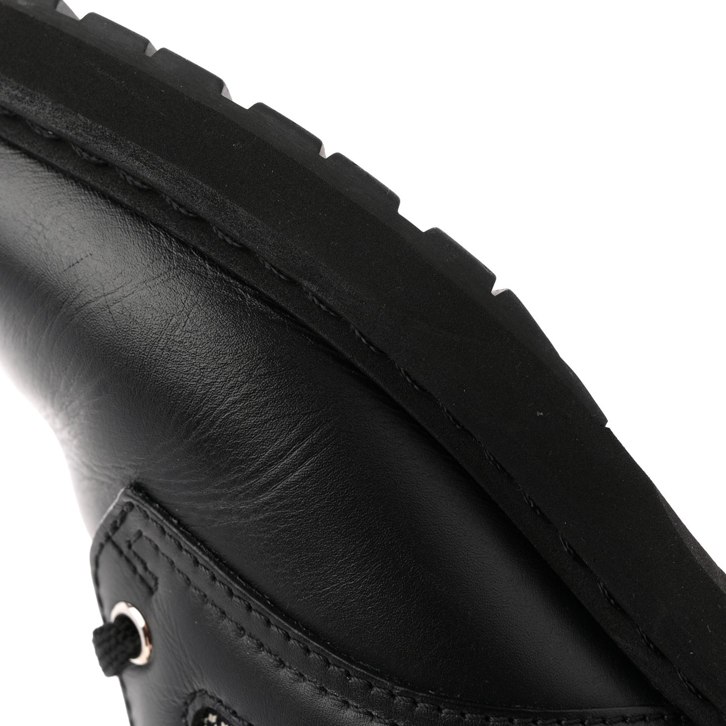 Vitello Stretch Fabric FF Vichy Rockoko Biker Boots 39 Black Crema Tobacco