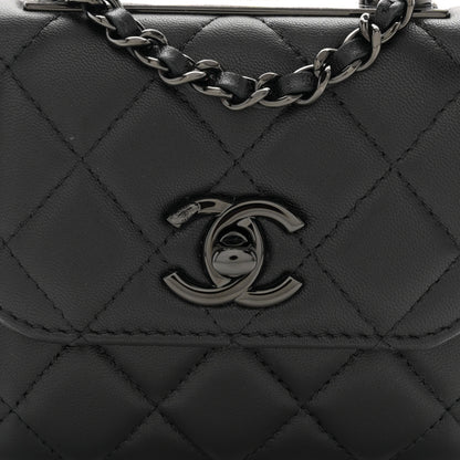 Chanel Lambskin Quilted Mini Trendy CC Clutch With Chain So Black 8 of 11