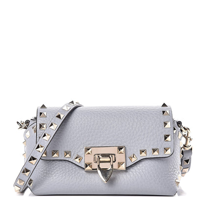 Valentino Garavani Pebbled Calfskin Mini Rockstud Crossbody Bag Light Stone 1 of 10