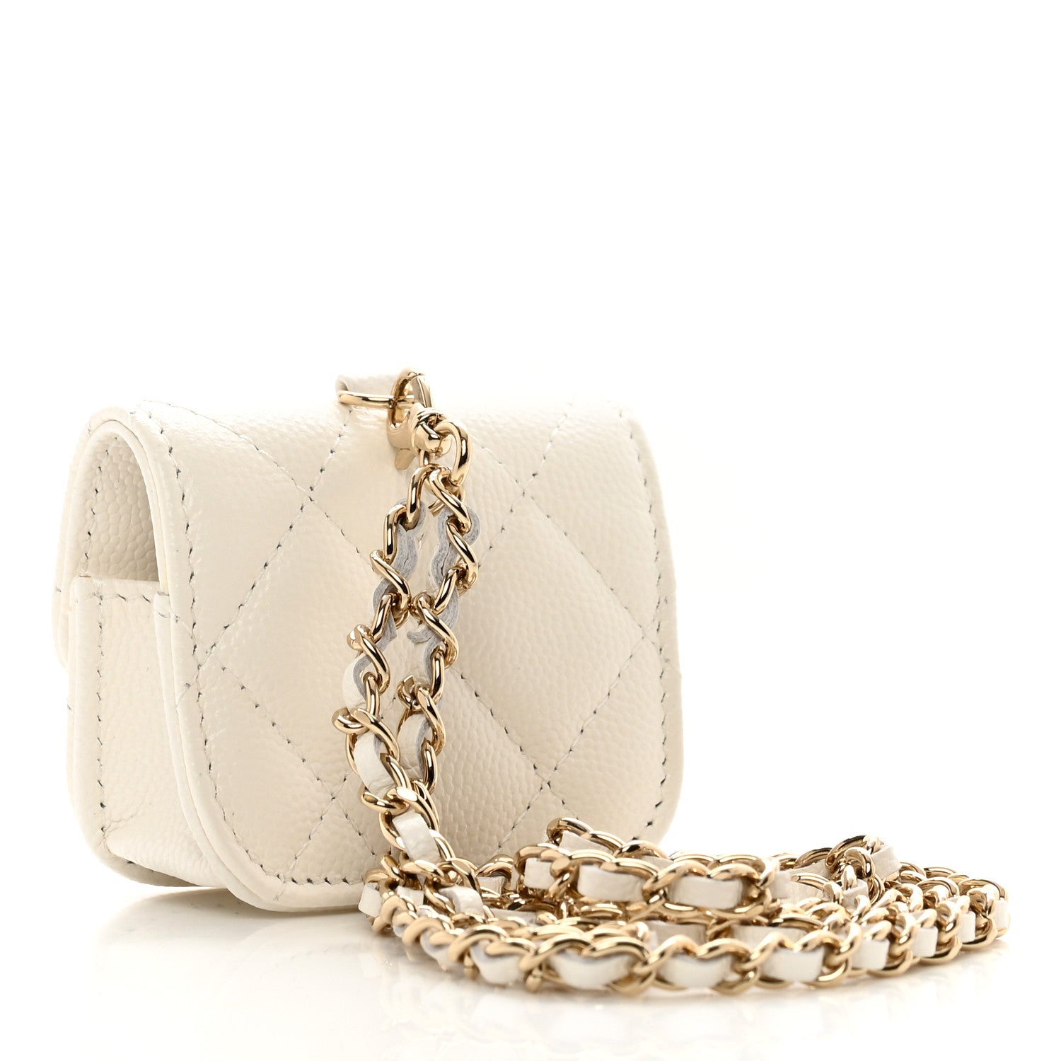 Chanel Caviar Quilted Airpods Pro Case White 3 of 9