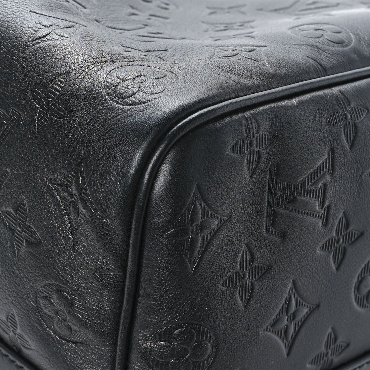 Louis Vuitton Calfskin Shadow Monogram Keepall Bandouliere 50 Black 9 of 9