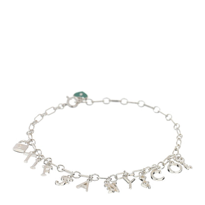 Tiffany Sterling Silver Enamel Love Notes Logo Charm Bracelet Blue 1 of 3