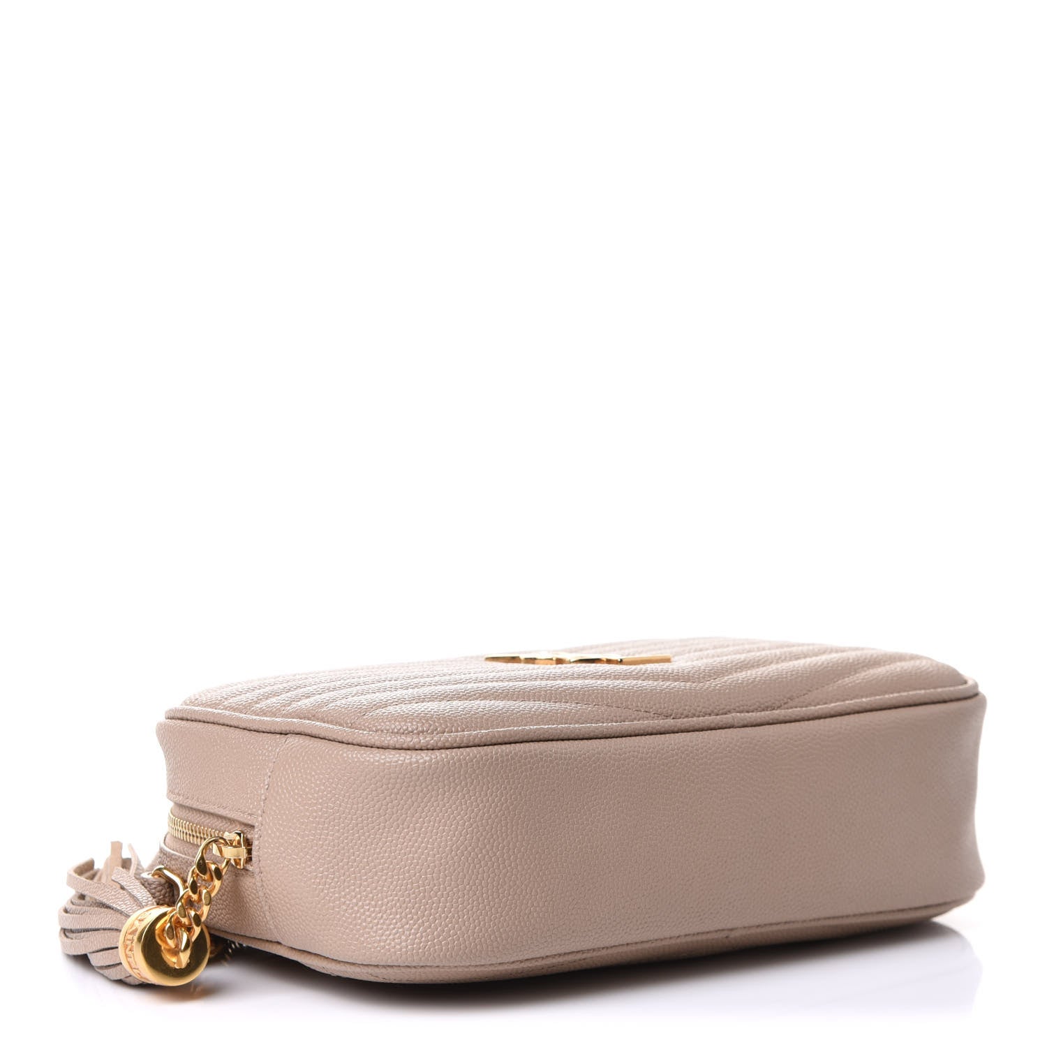Saint Laurent Grain De Poudre Matelasse Monogram Mini Lou Camera Bag Dark Beige 3 of 9