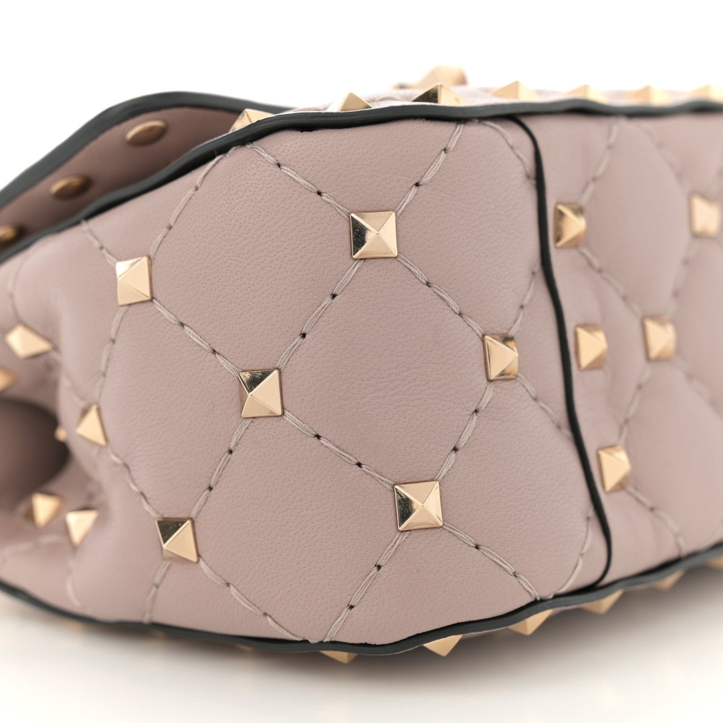 Nappa Micro Rockstud Spike Shoulder Bag Poudre