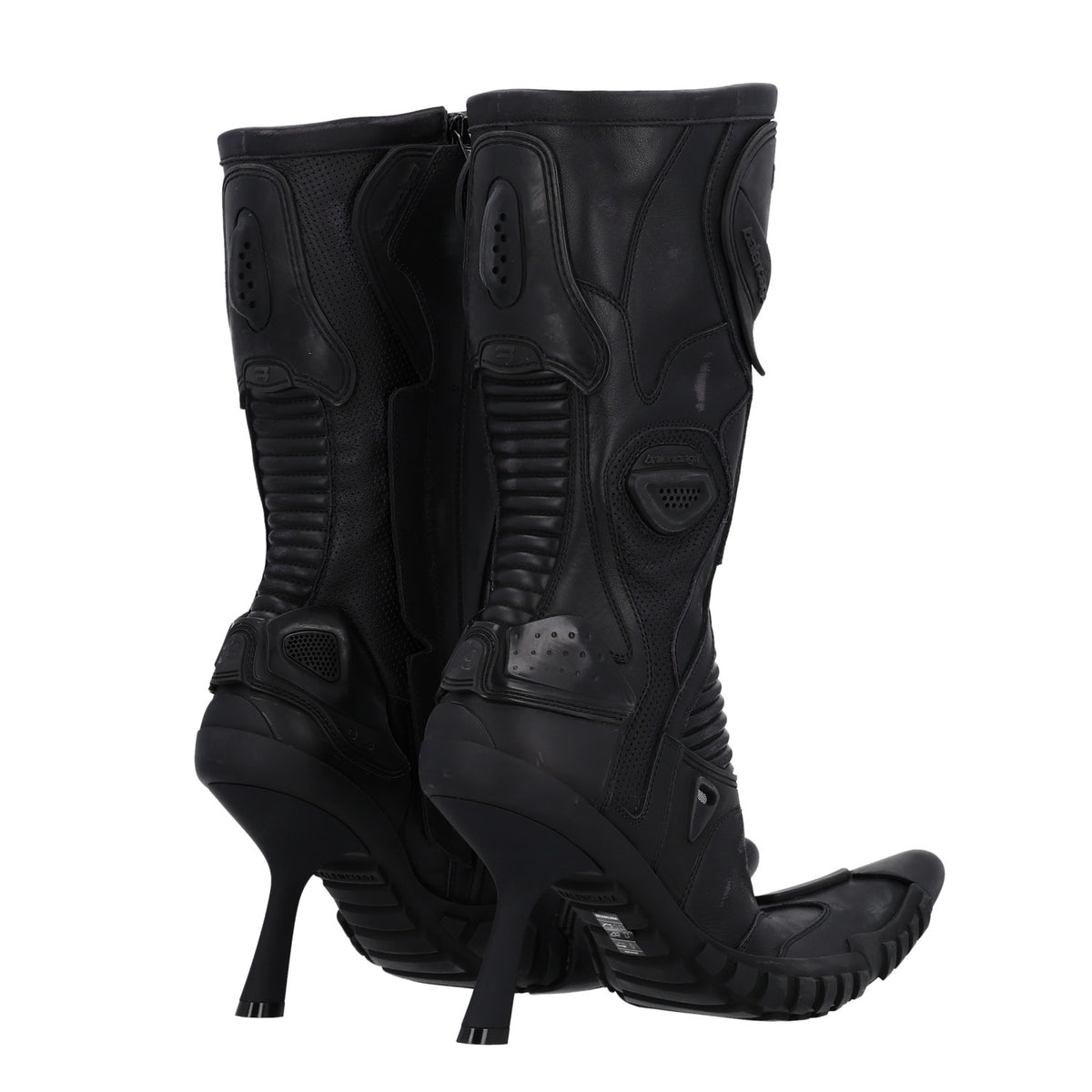 Balenciaga Calfskin Distressed Biker Boots 39 Black 7 of 11