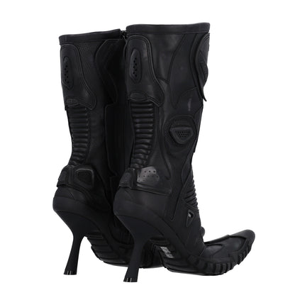 Balenciaga Calfskin Distressed Biker Boots 39 Black 7 of 11
