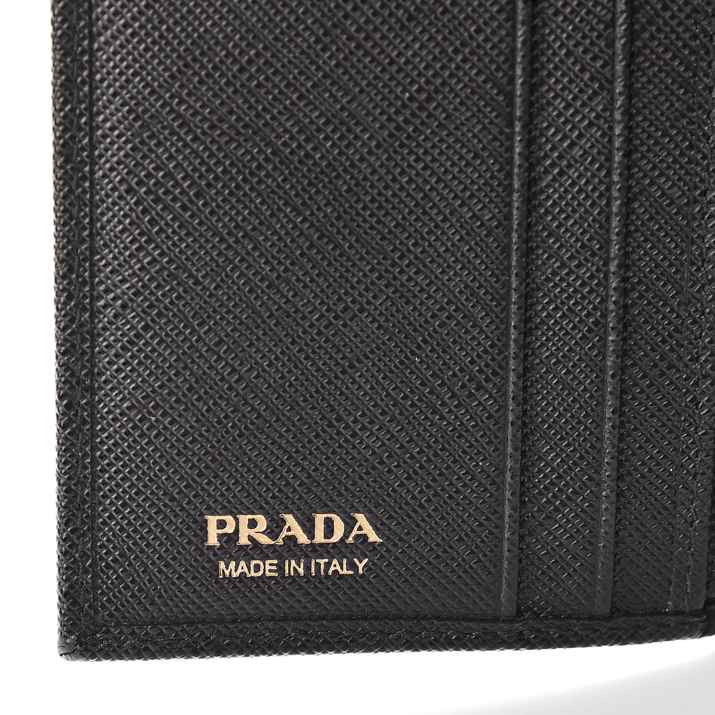 Saffiano Metal Tri-Fold Wallet Black