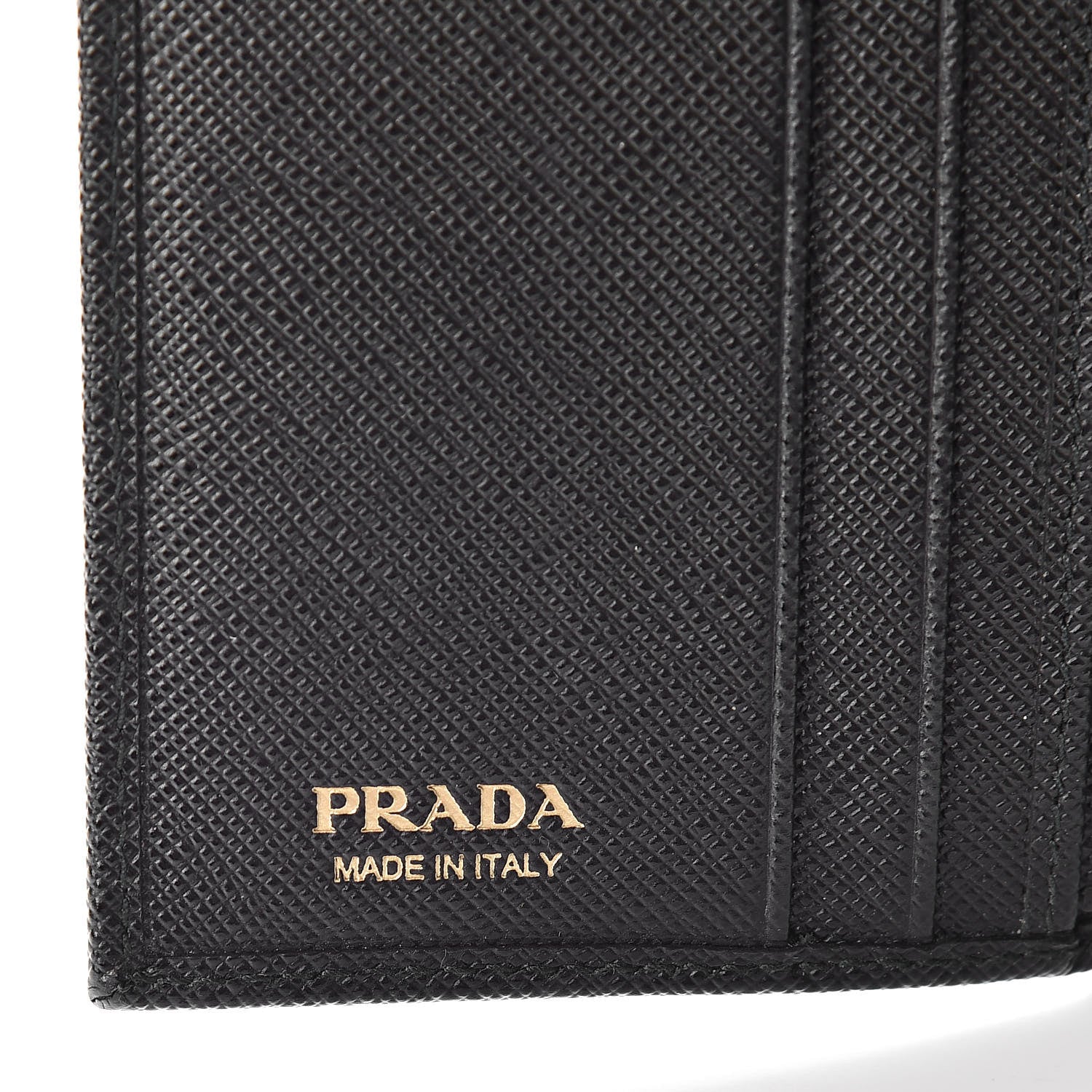 Prada Saffiano Metal Tri-Fold Wallet Black 6 of 7