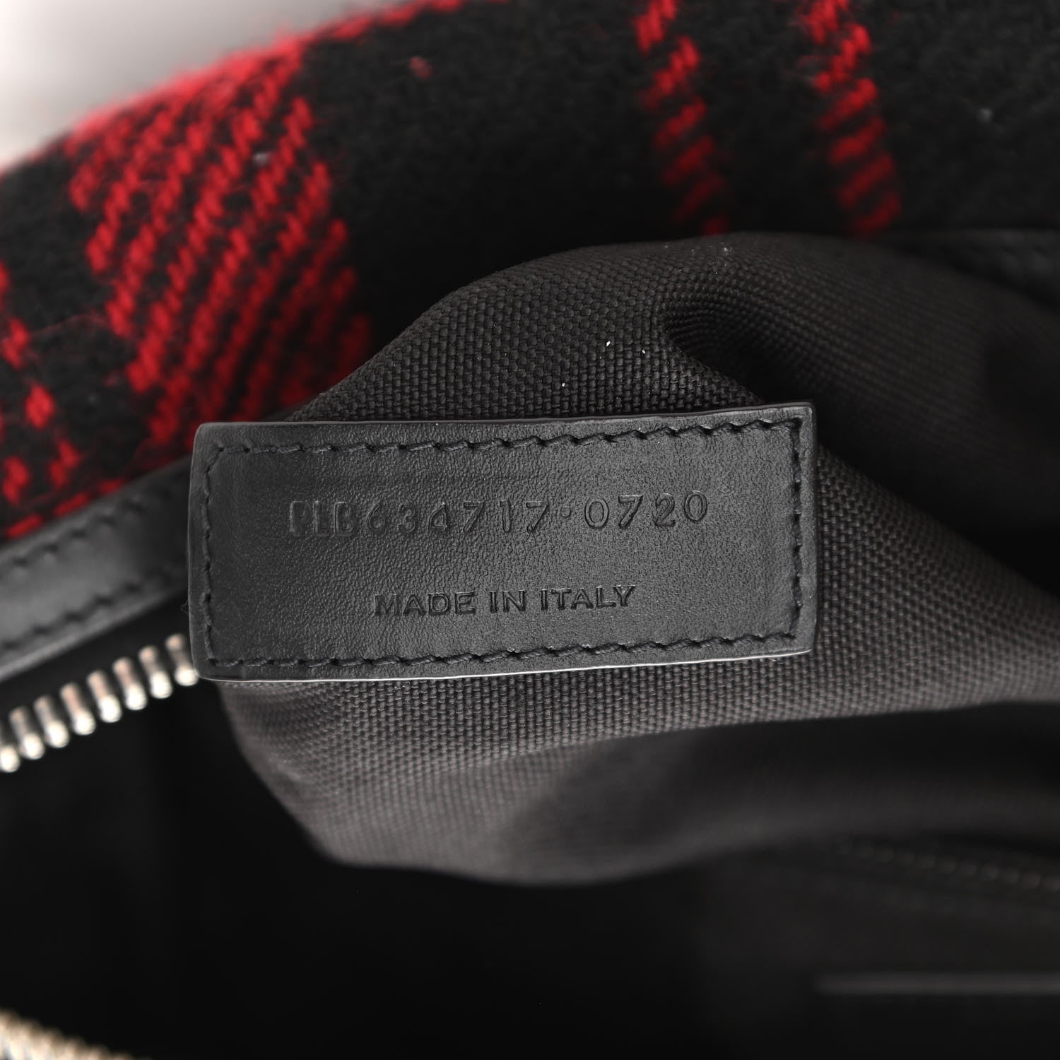 Saint Laurent Wool Tartan City Belt Bag Red Black 7 of 10