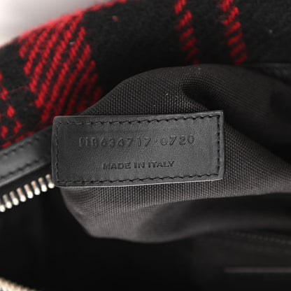 Saint Laurent Wool Tartan City Belt Bag Red Black 7 of 10