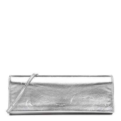 Saint Laurent Nappa Silk Fetiche Clutch Argento 1 of 15