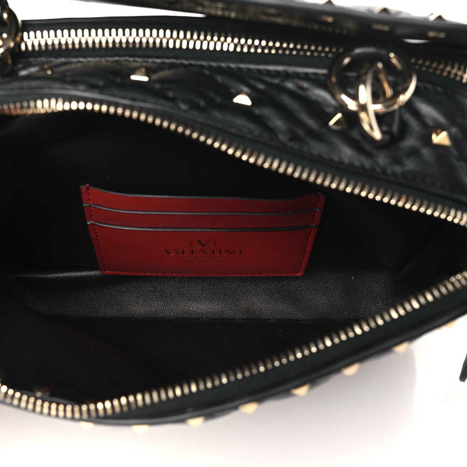 Valentino Garavani Nappa Rockstud Spike Shoulder Bag Black 6 of 11