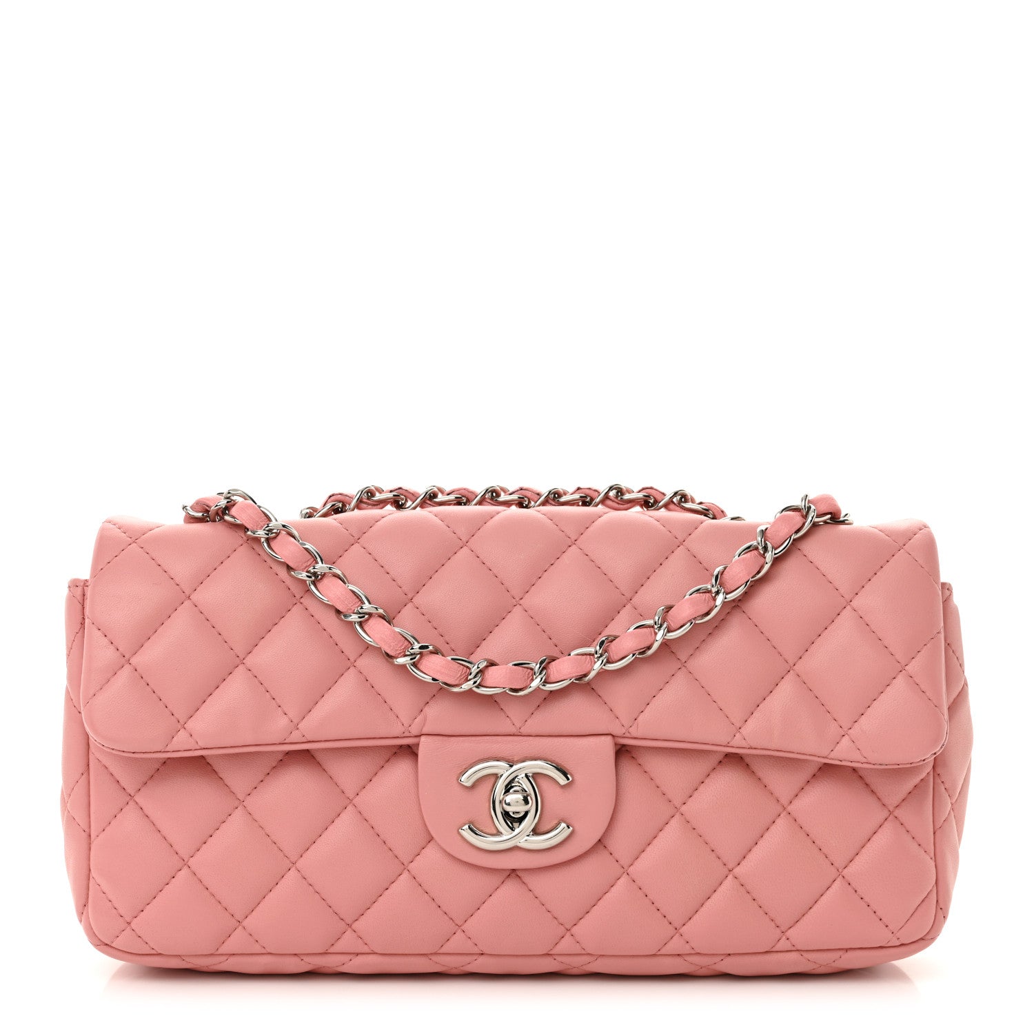 Chanel Lambskin Quilted East West Flap Pink 1 of 10