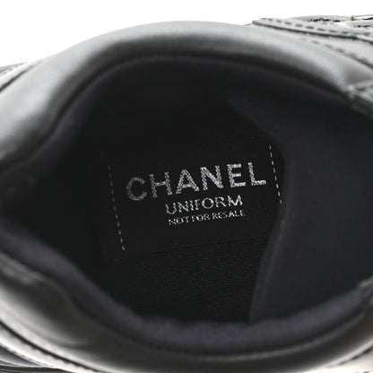Chanel Lambskin Fabric CC Uniform Sneakers 39.5 Black 8 of 9