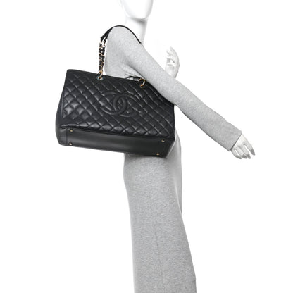 Chanel Caviar Quilted XL Grand Shopping Tote GST Black 2 of 10