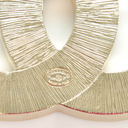 Chanel Metal Quilted CC Brooch Silver Gold 4 of 5