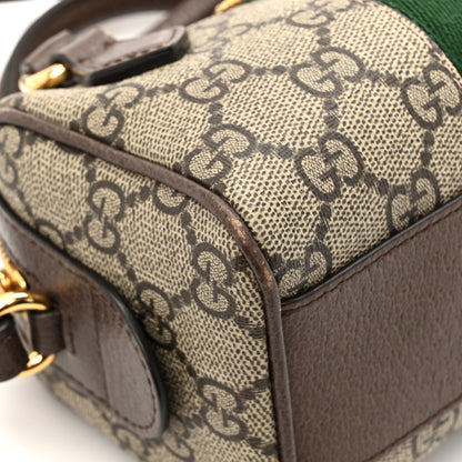 Gucci GG Supreme Monogram Textured Dollar Calfskin Web Super Mini Ophidia Top Handle Bowler Bag Beige Ebony New Acero 11 of 15
