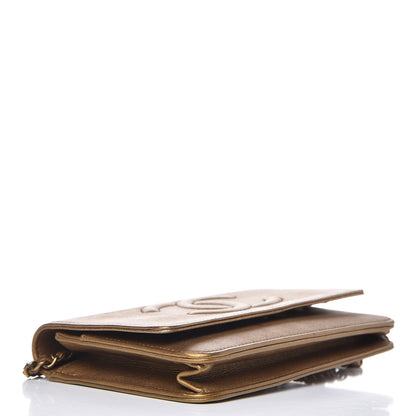 Chanel Metallic Lambskin Timeless Wallet on Chain WOC Gold 4 of 9
