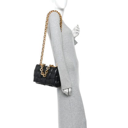 Bottega Veneta Lambskin Maxi Intreccio Padded Chain Cassette Crossbody Bag Black 2 of 9
