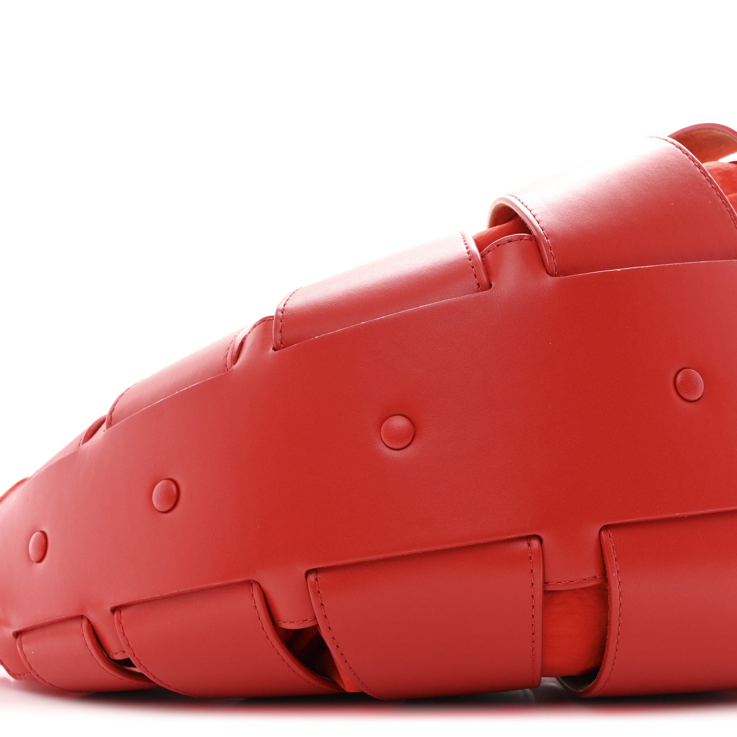 French Calfskin Shell Bag Chili Tomato