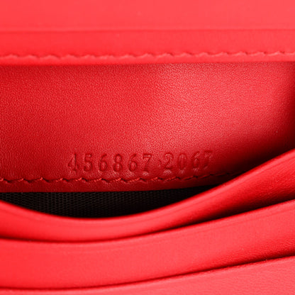 Gucci GG Supreme Monogram Kingsnake Heart Embroidered Print Card Case Red 6 of 6