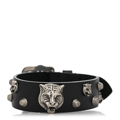 Gucci Calfskin Feline Heads Bracelet Black 3 of 4