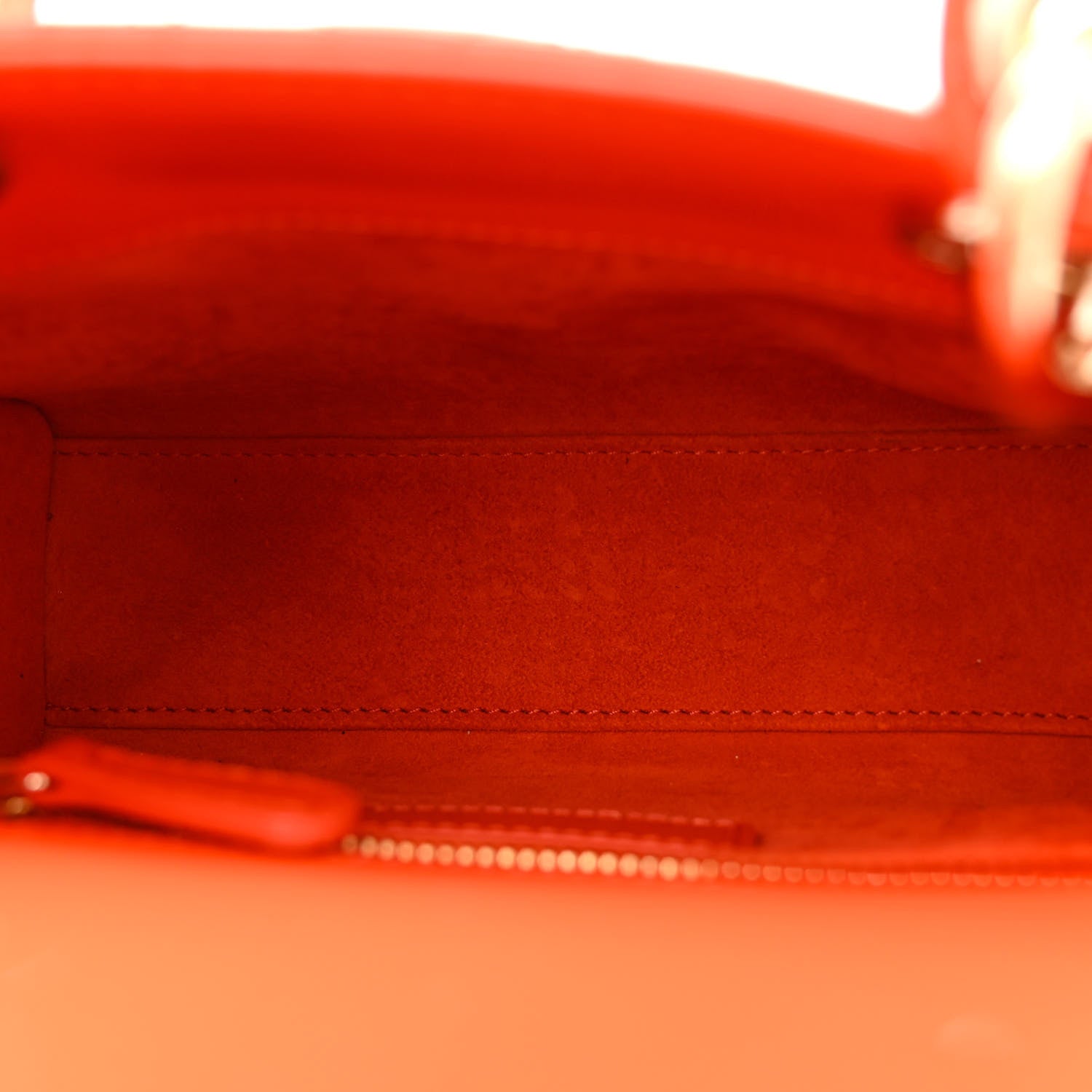 Christian Dior Patent Cannage Mini Lady Dior Orange 1502137