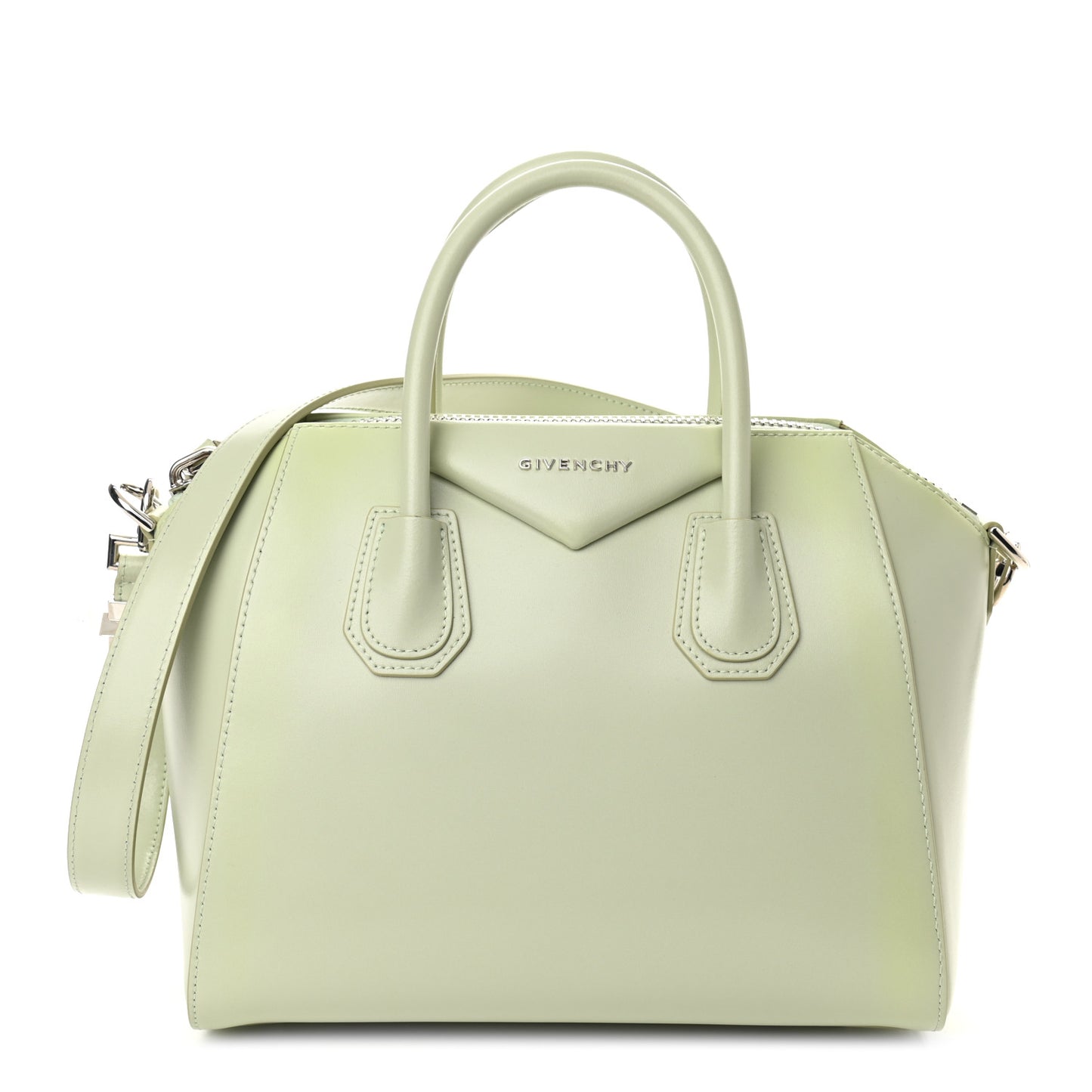 Shiny Lord Calfskin Medium Antigona Aqua Green