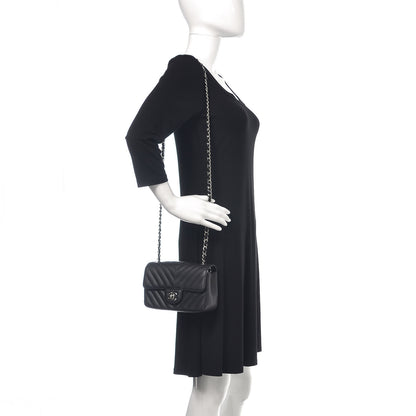 Chanel Caviar Chevron Quilted Mini Rectangular Flap Black 2 of 11