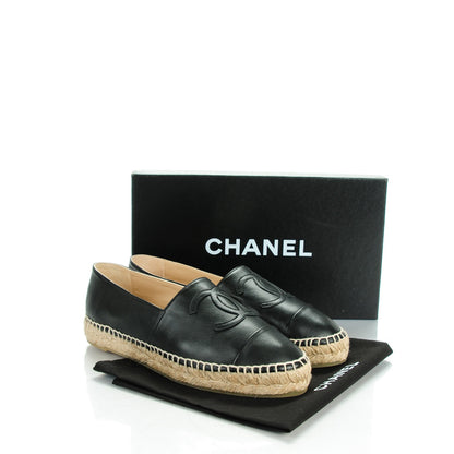 Chanel Lambskin CC Espadrilles 37 Black 5 of 10