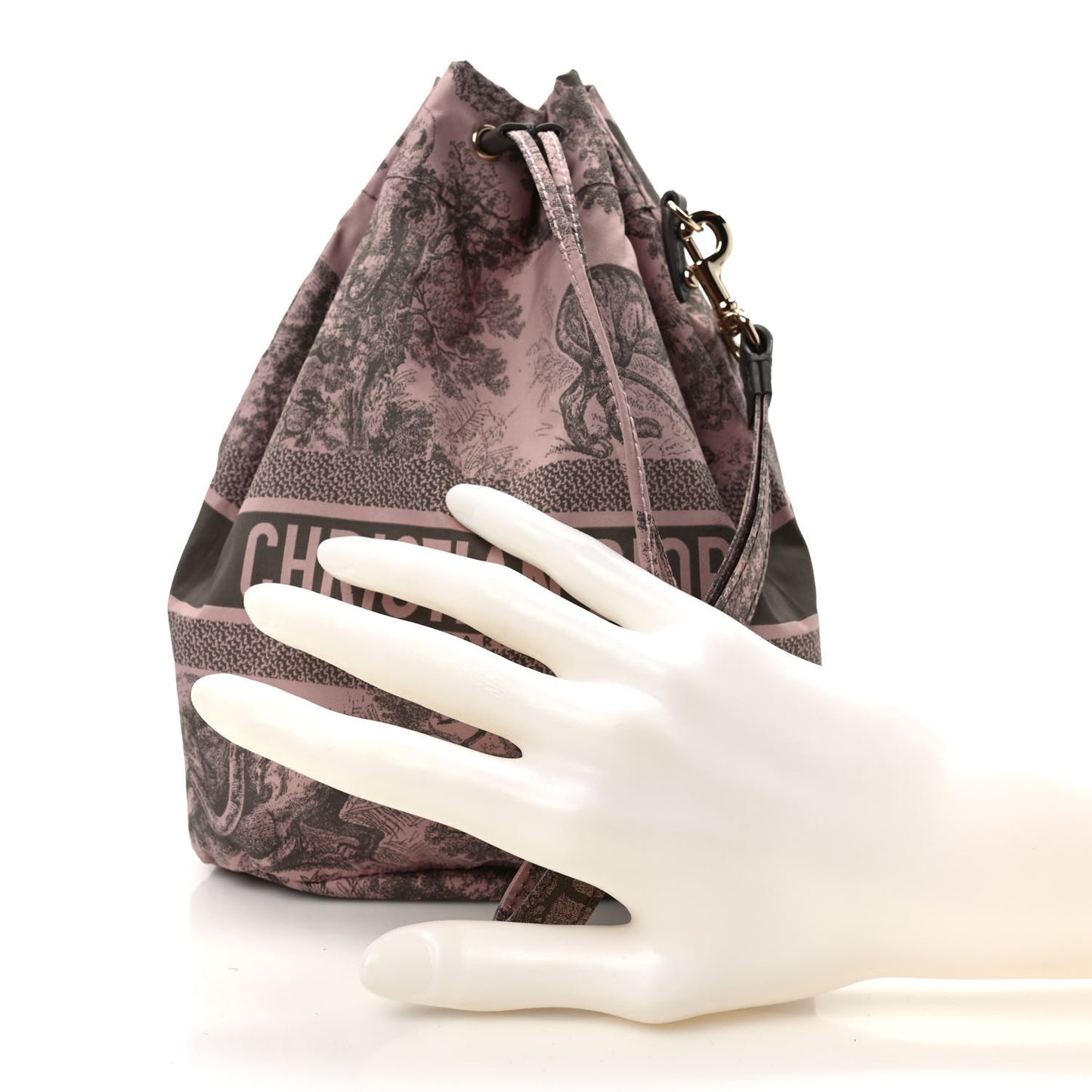 Technical Fabric Embroidered Toile De Jouy Sauvage DiorTravel Pouch Pink Gray