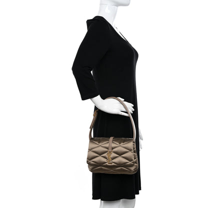 Saint Laurent Satin Quilted Le 57 Diamond Shoulder Bag Mouse 2 of 15