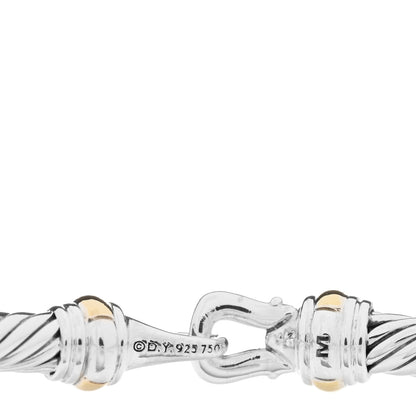 David Yurman Sterling Silver 18K Yellow Gold 4mm Cable Buckle Bracelet 3 of 3