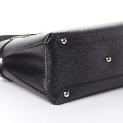 Burberry Derby Calfskin House Check Medium Banner Tote Black 5 of 9