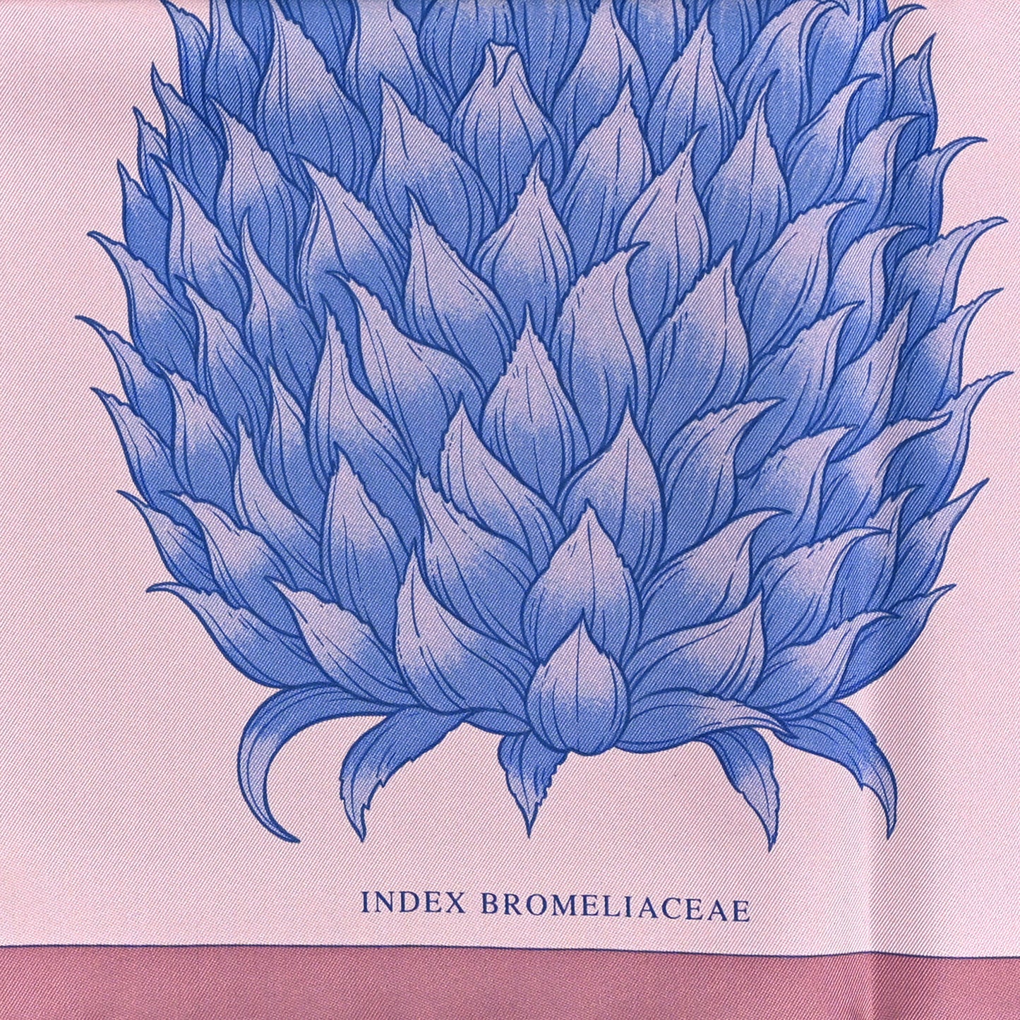 Silk Index Bromeliaceae Scarf 90 Rose Fané Jaune D'or Bleu