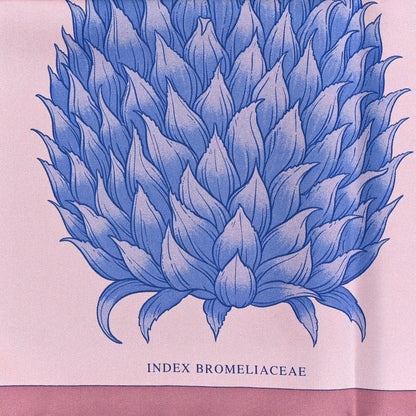 Hermes Silk Index Bromeliaceae Scarf 90 Rose Fané Jaune D'or Bleu 5 of 5