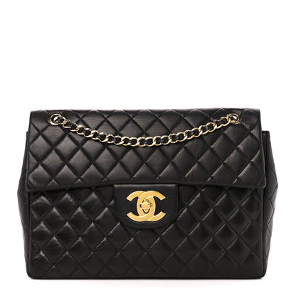 Chanel Lambskin Quilted XL Jumbo Single Flap Black 1 of 13