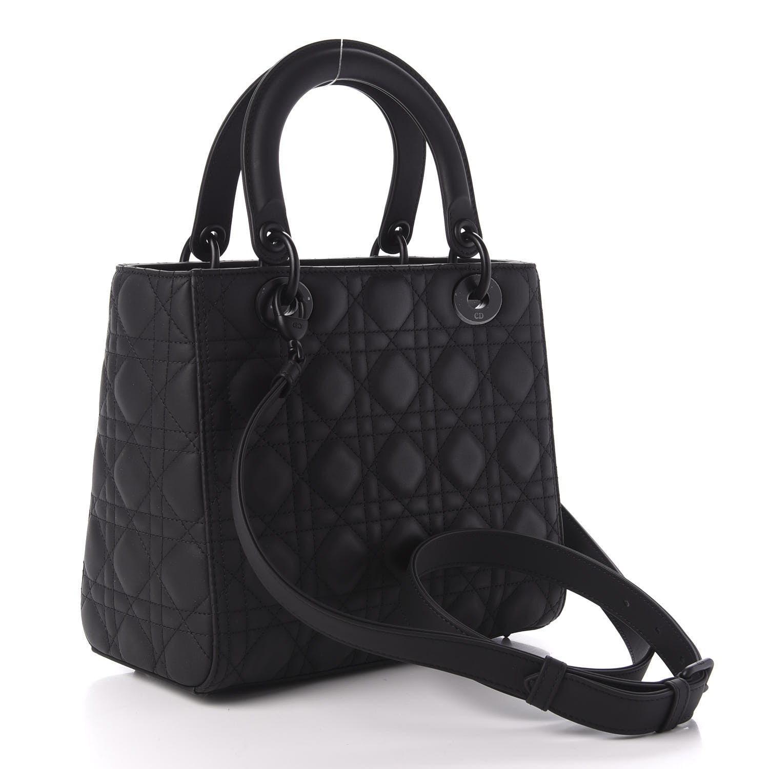 Christian Dior Ultra Matte Calfskin Cannage Medium Lady Dior Black 3 of 10