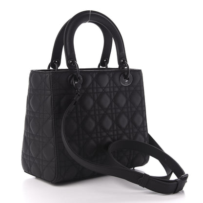Christian Dior Ultra Matte Calfskin Cannage Medium Lady Dior Black 3 of 10