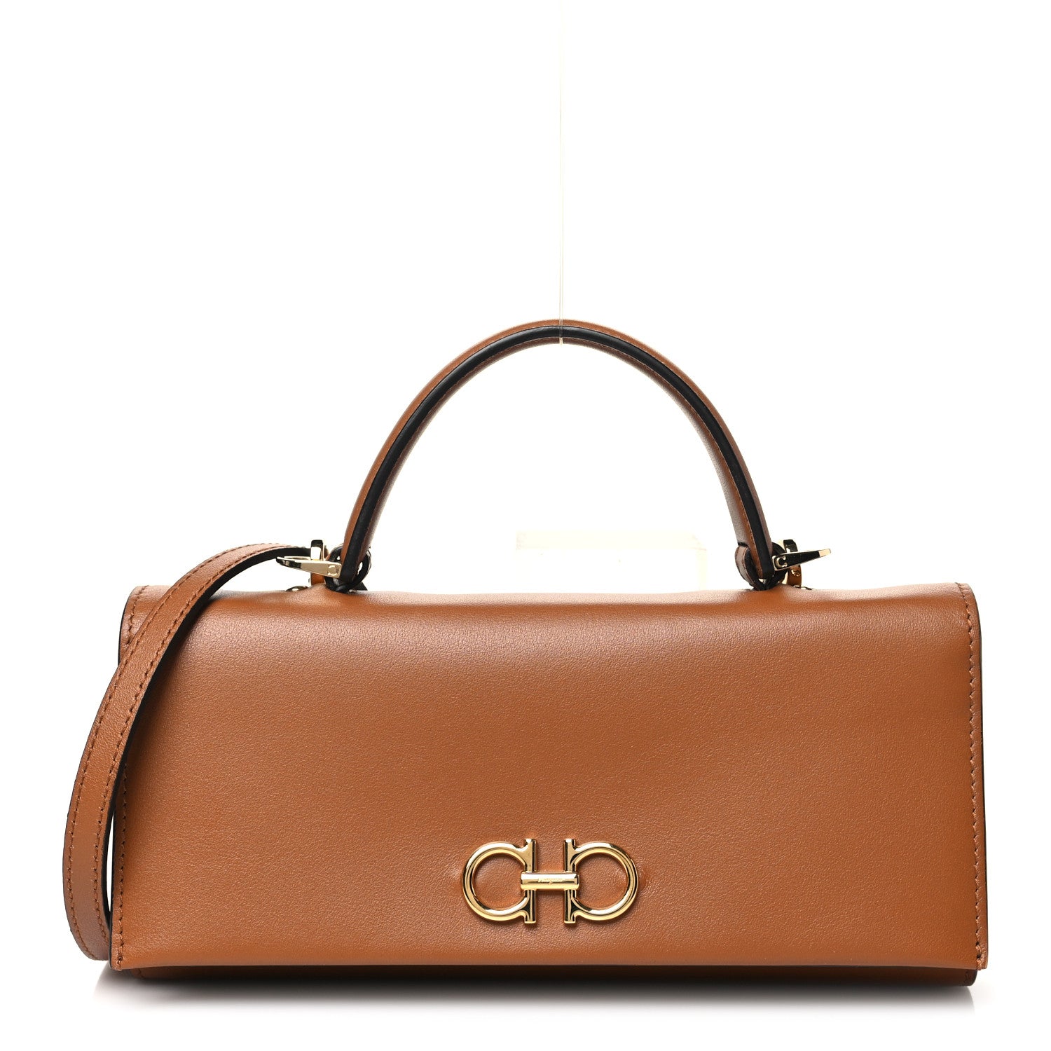 Salvatore Ferragamo Smooth Calfskin Gancini Top Handle Wallet On Chain Sella 1 of 11
