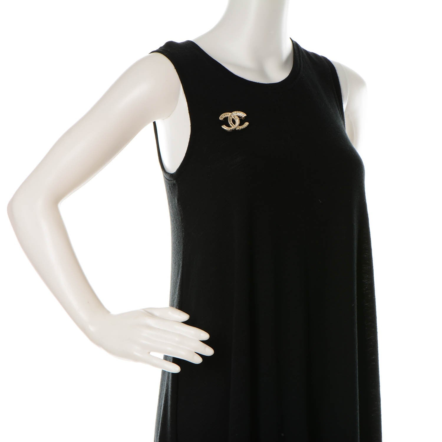 Chanel Crystal CC Brooch Light Gold 2 of 5