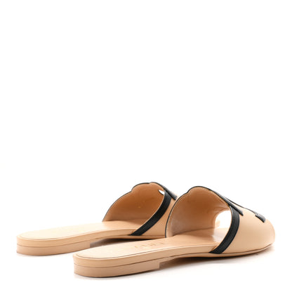 Chanel Lambskin CC Cutout Sandal Mules 37.5 Beige Black 5 of 9
